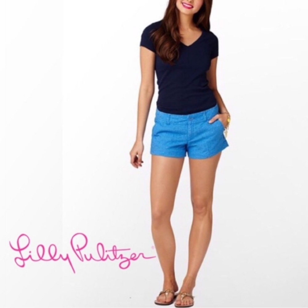 Lilly Pulitzer Blue Eyelet Shorts Size 4